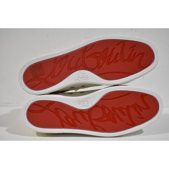 Christian Louboutin Mens Louis SB22 Flat Black White High Top Sneaker 42.5 9.5 - Picture 8 of 8